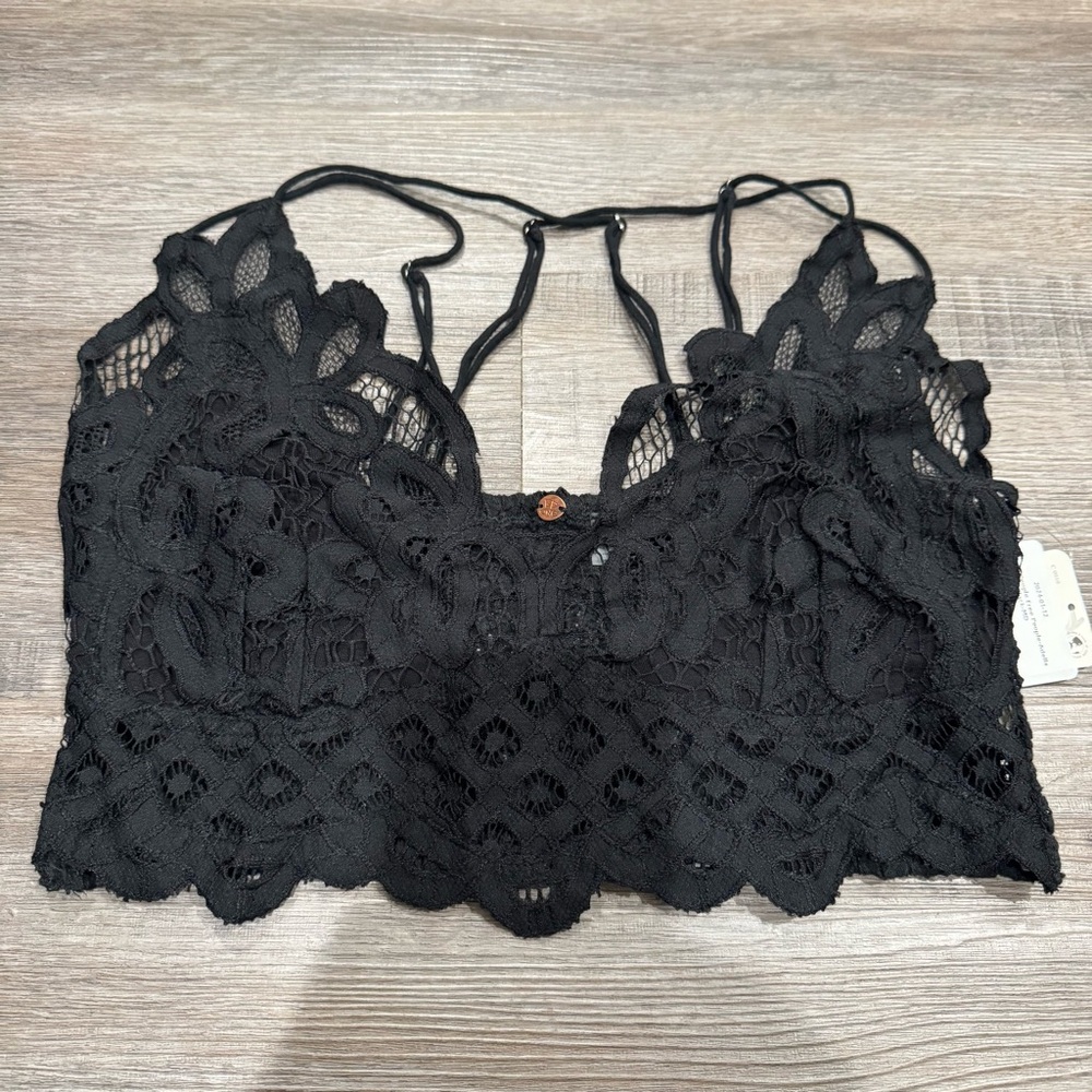 Free People FP Intimately Adella Lace Bralette in Black